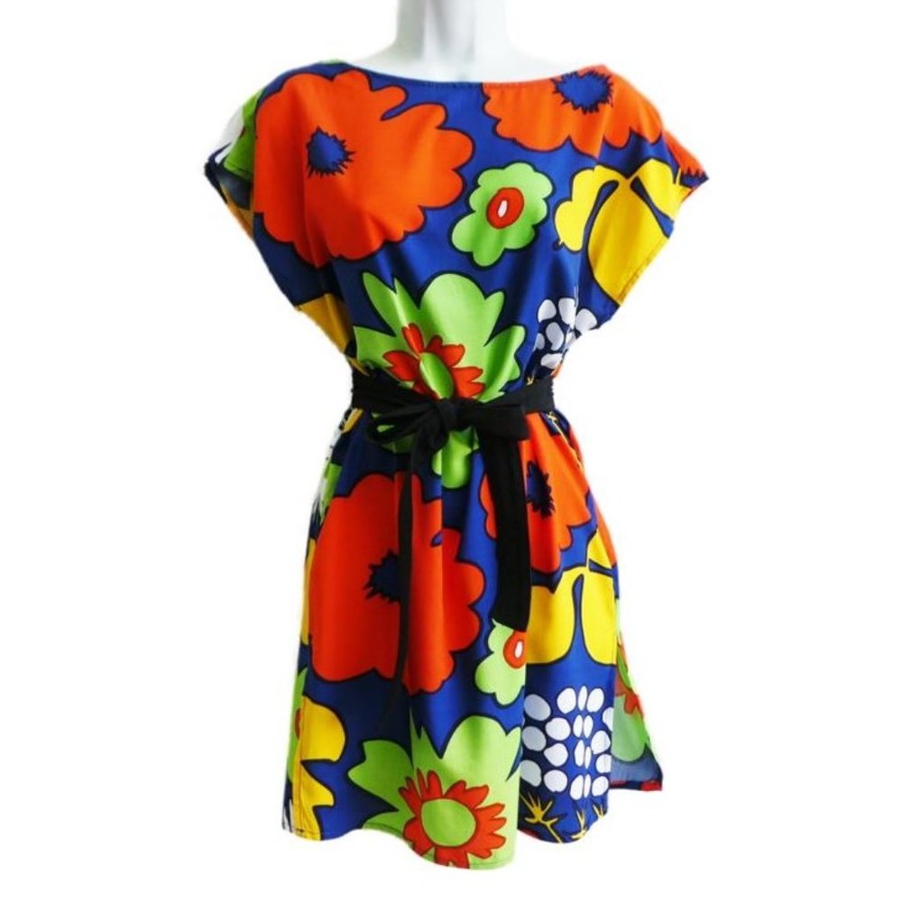 Marimekko For Target Mod Shift Dress Shift Bold Floral Rayon XS